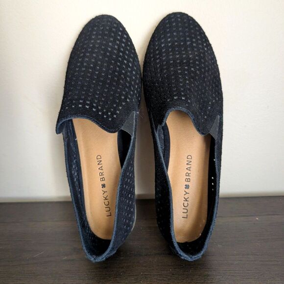 LUCKY BRAND Women's Carthy Slip On Loafers Flats 7 Suede Taupe Casual Shoes - Picture 2 of 6